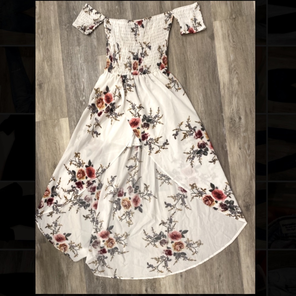 Floral white maxi dress